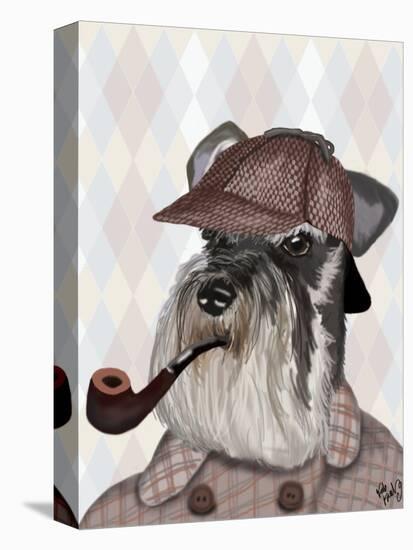 Schnauzer Sherlock-Fab Funky-Stretched Canvas