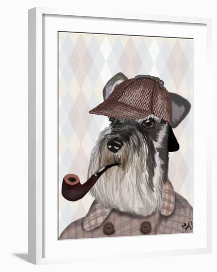 Schnauzer Sherlock-Fab Funky-Framed Art Print