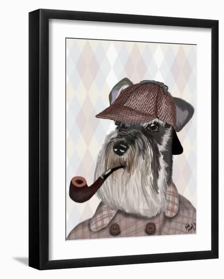 Schnauzer Sherlock-Fab Funky-Framed Art Print