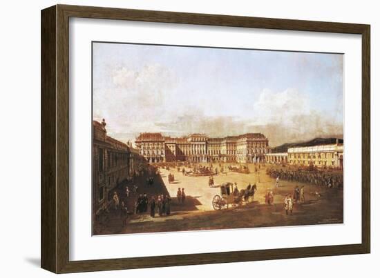 Schoenbrunn Palace Seen from the Yard of Honor Side, Vienna, 1759-1760-Bernardo Bellotto-Framed Giclee Print