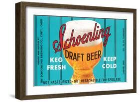 Schoenling Draft Beer-null-Framed Art Print