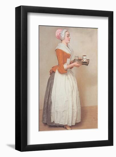 Schokoladenmädchen-Jean-Etienne Liotard-Framed Art Print