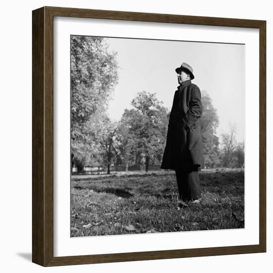 Scholar C.S. Lewis Standing in Open Field; Nr. Magdalen College, Oxford University-null-Framed Photographic Print