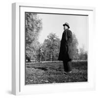 Scholar C.S. Lewis Standing in Open Field; Nr. Magdalen College, Oxford University-null-Framed Photographic Print