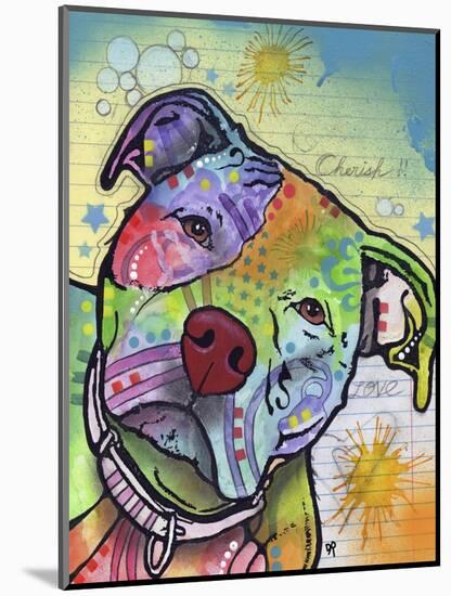 Scholar, Dogs, Pets, Animals, Pit Bulls, Looking up, Cherish, Lined Paper, Pop Art, Stencils-Russo Dean-Mounted Premium Giclee Print