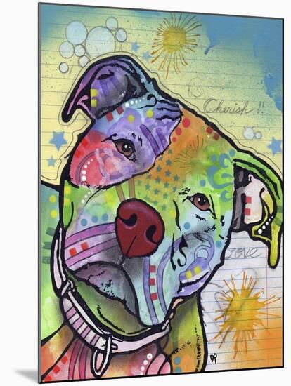 Scholar, Dogs, Pets, Animals, Pit Bulls, Looking up, Cherish, Lined Paper, Pop Art, Stencils-Russo Dean-Mounted Giclee Print