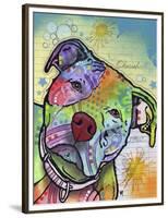 Scholar, Dogs, Pets, Animals, Pit Bulls, Looking up, Cherish, Lined Paper, Pop Art, Stencils-Russo Dean-Framed Premium Giclee Print