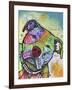 Scholar, Dogs, Pets, Animals, Pit Bulls, Looking up, Cherish, Lined Paper, Pop Art, Stencils-Russo Dean-Framed Giclee Print