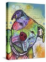 Scholar, Dogs, Pets, Animals, Pit Bulls, Looking up, Cherish, Lined Paper, Pop Art, Stencils-Russo Dean-Stretched Canvas