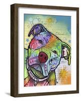 Scholar, Dogs, Pets, Animals, Pit Bulls, Looking up, Cherish, Lined Paper, Pop Art, Stencils-Russo Dean-Framed Giclee Print