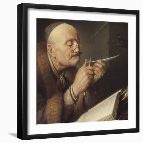 Scholar Sharpening a Quill Pen-Gerard Dou-Framed Giclee Print