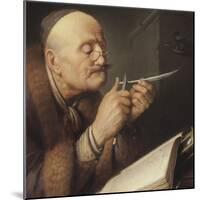 Scholar Sharpening a Quill Pen-Gerard Dou-Mounted Giclee Print