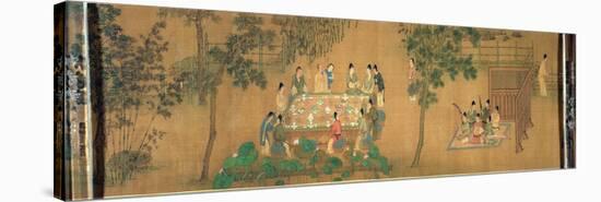 Scholars' Gathering in a Bamboo Garden-Chinese School-Stretched Canvas