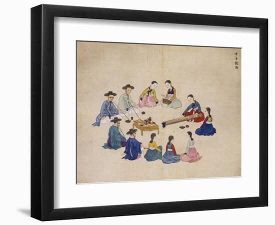 Scholars with Attendants-Kim Junkeun-Framed Giclee Print