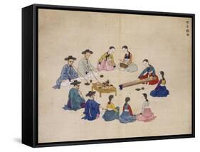 Scholars with Attendants-Kim Junkeun-Framed Stretched Canvas