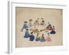 Scholars with Attendants-Kim Junkeun-Framed Giclee Print