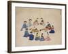 Scholars with Attendants-Kim Junkeun-Framed Giclee Print