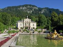Gilded Statues and Pool in the Gardens in Front of Linderhof Castle, Bavaria, Germany, Europe-Scholey Peter-Photographic Print