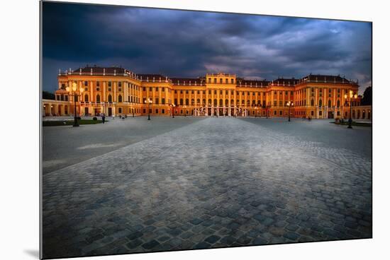 Schonbrunn Palace At Night, Vienna, Austria-George Oze-Mounted Photographic Print
