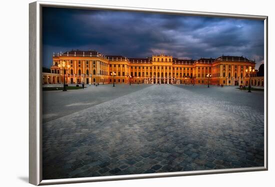 Schonbrunn Palace At Night, Vienna, Austria-George Oze-Framed Photographic Print