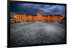 Schonbrunn Palace At Night, Vienna, Austria-George Oze-Framed Photographic Print