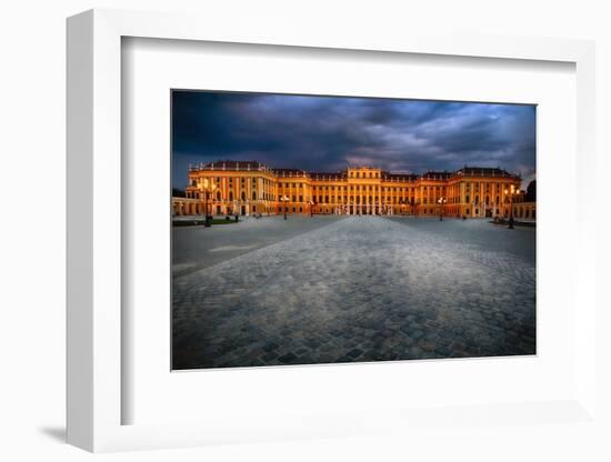 Schonbrunn Palace At Night, Vienna, Austria-George Oze-Framed Photographic Print