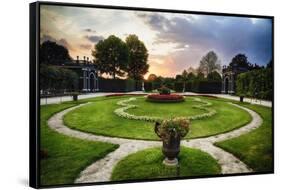 Schonbrunn Palace Garden at Sunset-George Oze-Framed Stretched Canvas