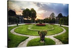 Schonbrunn Palace Garden at Sunset-George Oze-Stretched Canvas