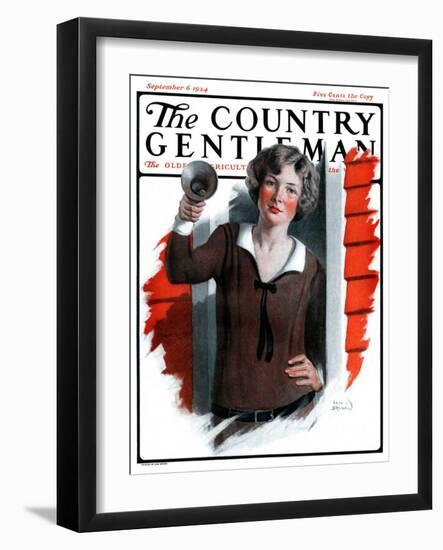 "School Bells Ring," Country Gentleman Cover, September 6, 1924-Sam Brown-Framed Giclee Print