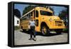 School Bus Dropping Off Child at Home-William P. Gottlieb-Framed Stretched Canvas