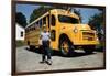 School Bus Dropping Off Child at Home-William P. Gottlieb-Framed Premium Photographic Print