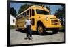 School Bus Dropping Off Child at Home-William P. Gottlieb-Framed Premium Photographic Print