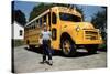 School Bus Dropping Off Child at Home-William P. Gottlieb-Stretched Canvas