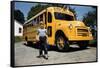 School Bus Dropping Off Child at Home-William P. Gottlieb-Framed Stretched Canvas