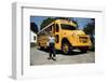School Bus Dropping Off Child at Home-William P. Gottlieb-Framed Premium Photographic Print