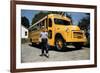 School Bus Dropping Off Child at Home-William P. Gottlieb-Framed Photographic Print