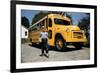 School Bus Dropping Off Child at Home-William P. Gottlieb-Framed Photographic Print