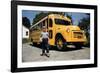 School Bus Dropping Off Child at Home-William P. Gottlieb-Framed Photographic Print