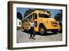 School Bus Dropping Off Child at Home-William P. Gottlieb-Framed Photographic Print