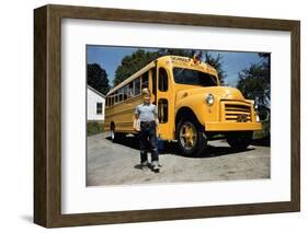 School Bus Dropping Off Child at Home-William P. Gottlieb-Framed Photographic Print