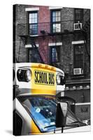 School bus - New York - United States-Philippe Hugonnard-Stretched Canvas