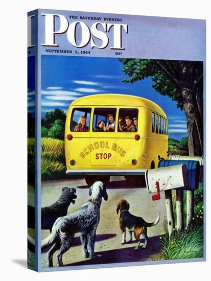 "School Bus," Saturday Evening Post Cover, September 2, 1944-Stevan Dohanos-Stretched Canvas