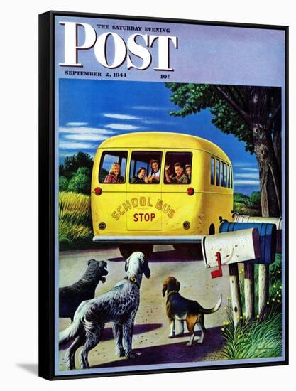 "School Bus," Saturday Evening Post Cover, September 2, 1944-Stevan Dohanos-Framed Stretched Canvas