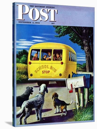 "School Bus," Saturday Evening Post Cover, September 2, 1944-Stevan Dohanos-Stretched Canvas