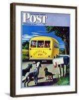 "School Bus," Saturday Evening Post Cover, September 2, 1944-Stevan Dohanos-Framed Giclee Print