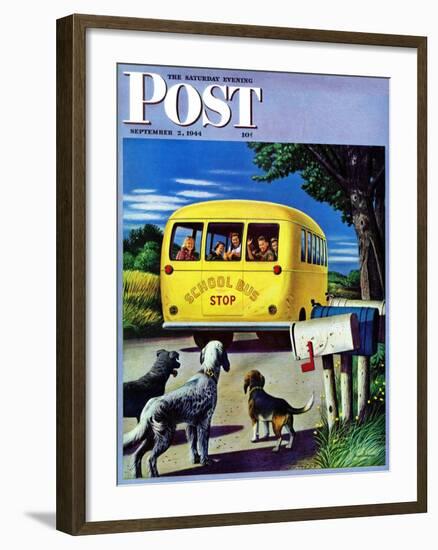 "School Bus," Saturday Evening Post Cover, September 2, 1944-Stevan Dohanos-Framed Giclee Print