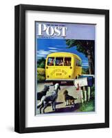 "School Bus," Saturday Evening Post Cover, September 2, 1944-Stevan Dohanos-Framed Giclee Print