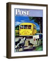 "School Bus," Saturday Evening Post Cover, September 2, 1944-Stevan Dohanos-Framed Giclee Print