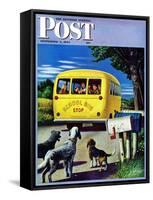 "School Bus," Saturday Evening Post Cover, September 2, 1944-Stevan Dohanos-Framed Stretched Canvas