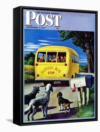 "School Bus," Saturday Evening Post Cover, September 2, 1944-Stevan Dohanos-Framed Stretched Canvas